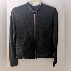 Monrow women’s zip up jacket with pockets, size M/L, pre-owned, charcoal gray